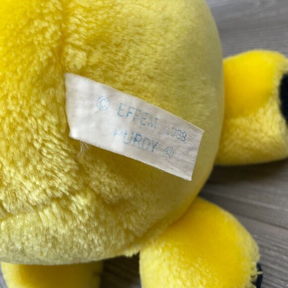 Vintage 1988 Effem Purdy Cat Plush 8in Black and Yellow Doudou Stuffed Animal - Picture 6 of 9